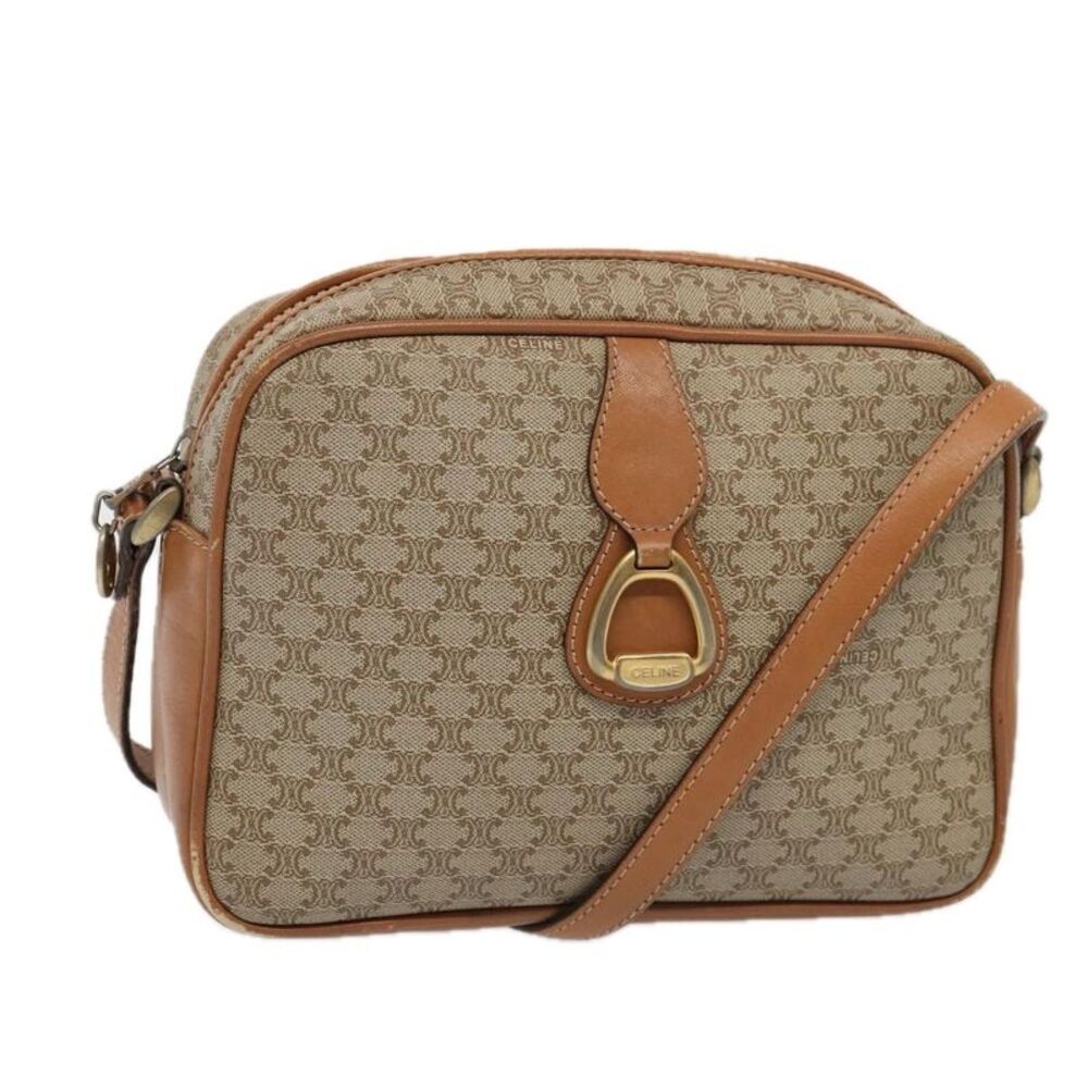 Celine Vintage Macadam Canvas Beige Canvas Backpack Bag